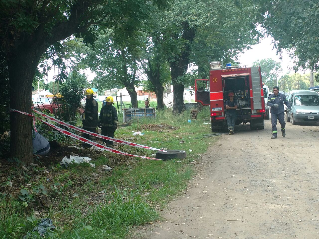 Escape de gas cerca del cruce Las Latas