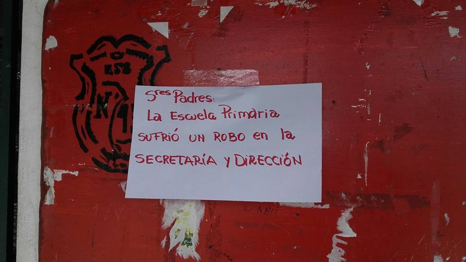 Sigue el robo y vandalismo de escuelas