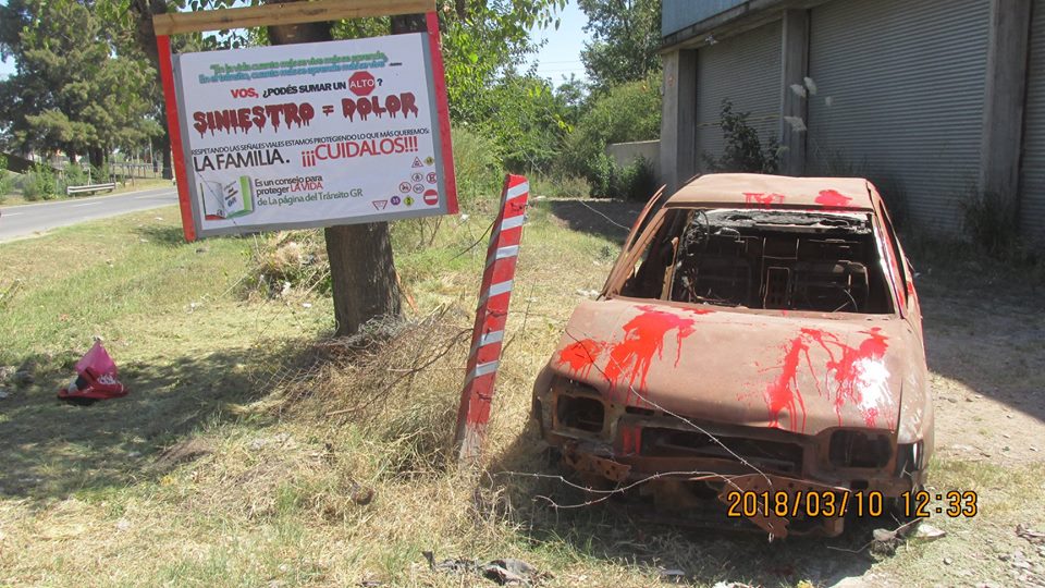 Se instaló una publicidad vial de carácter reflexivo
