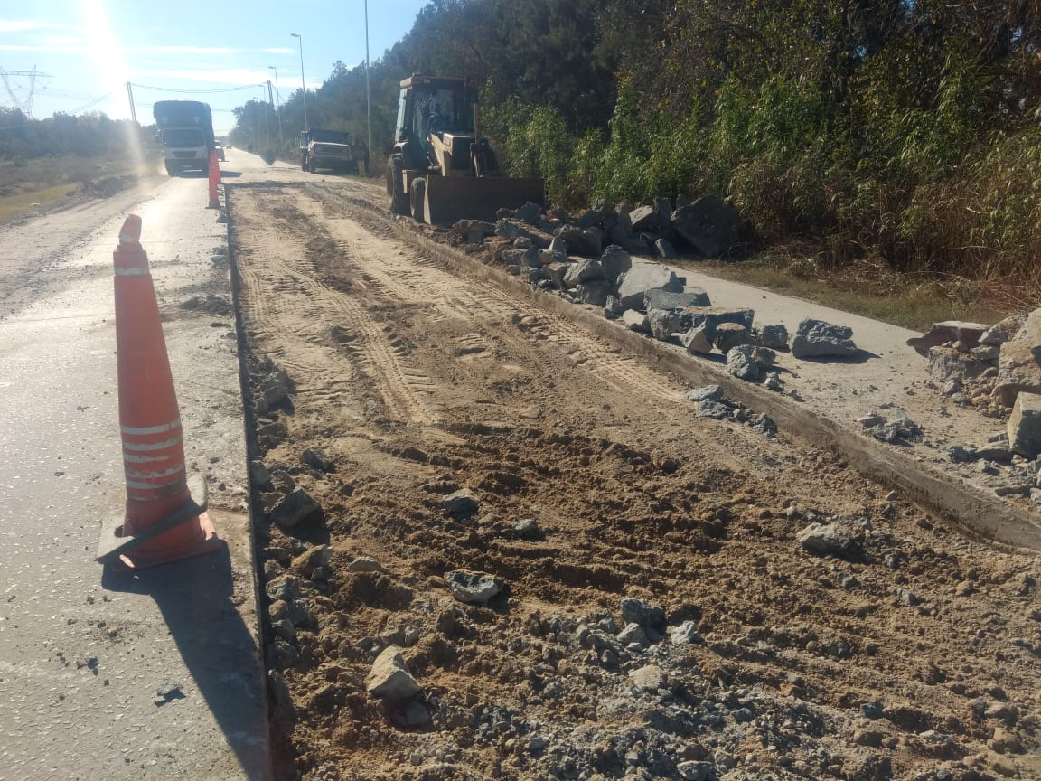 Dos empresas avanzan el bacheo en la Ruta 24 hasta la Ruta 6