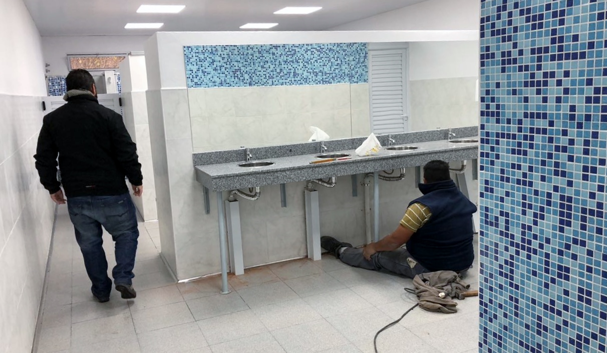 Avance en la obra los vestuarios del polideportivo