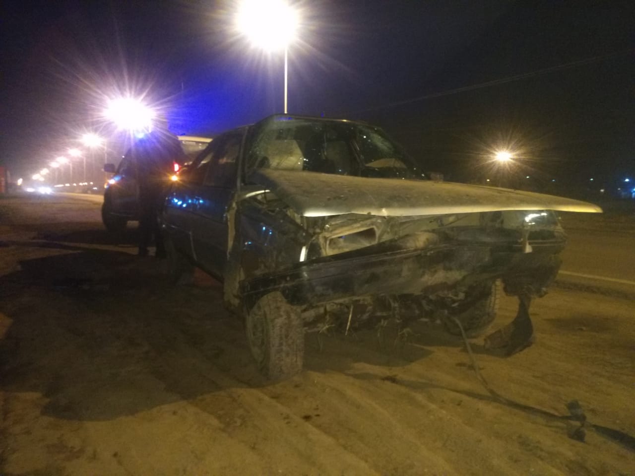 Un auto despistó y volcó sobre la Ruta 7