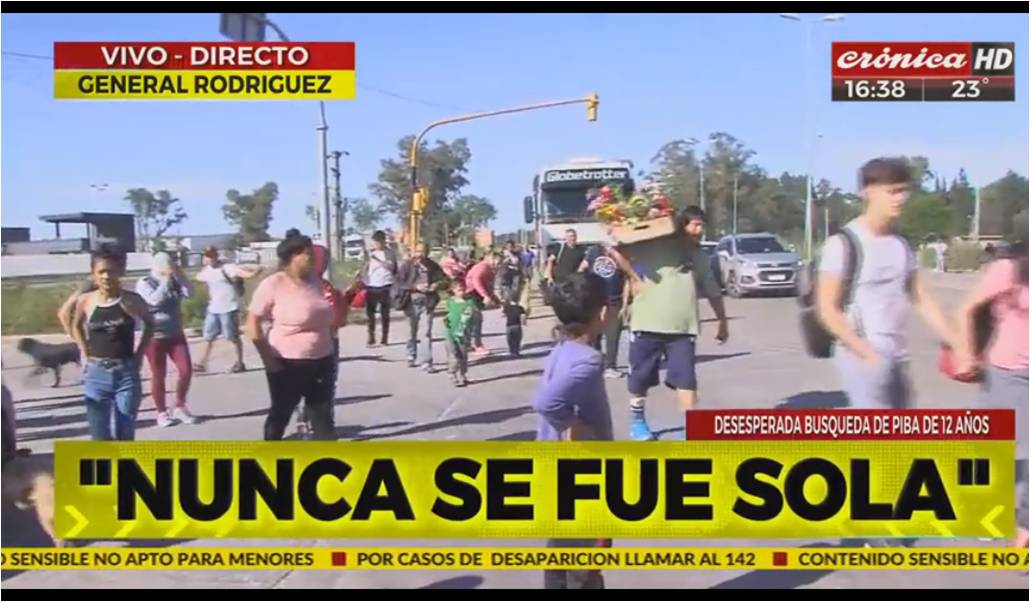 Caótico piquete en Ruta 24 por el pedido de aparición de Noelia