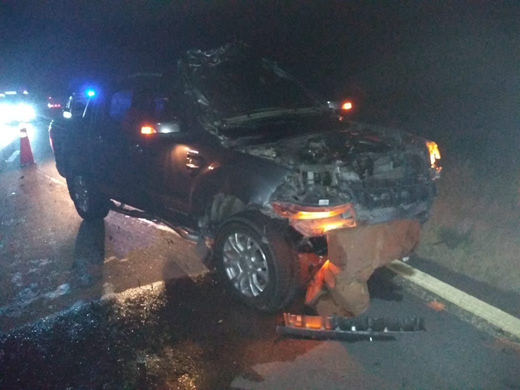 Increíble, pero real: A una hora del impacto de camiones, una camioneta chocó una baliza
