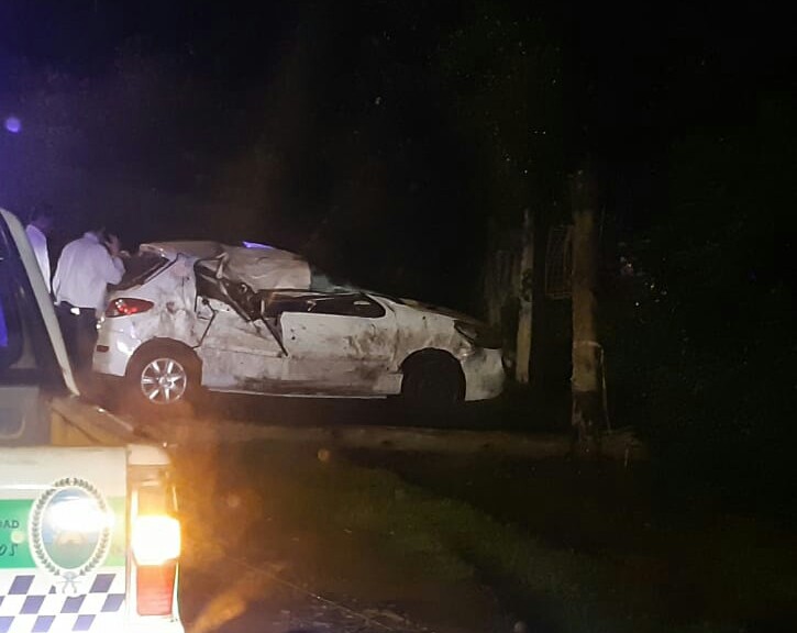 Vuelco sobre Ruta 7 en plena madrugada