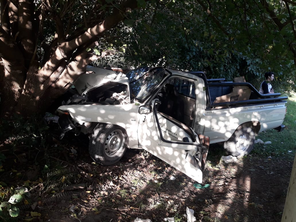 Una camioneta despistó y se estrelló contra un arbol en Ruta 7