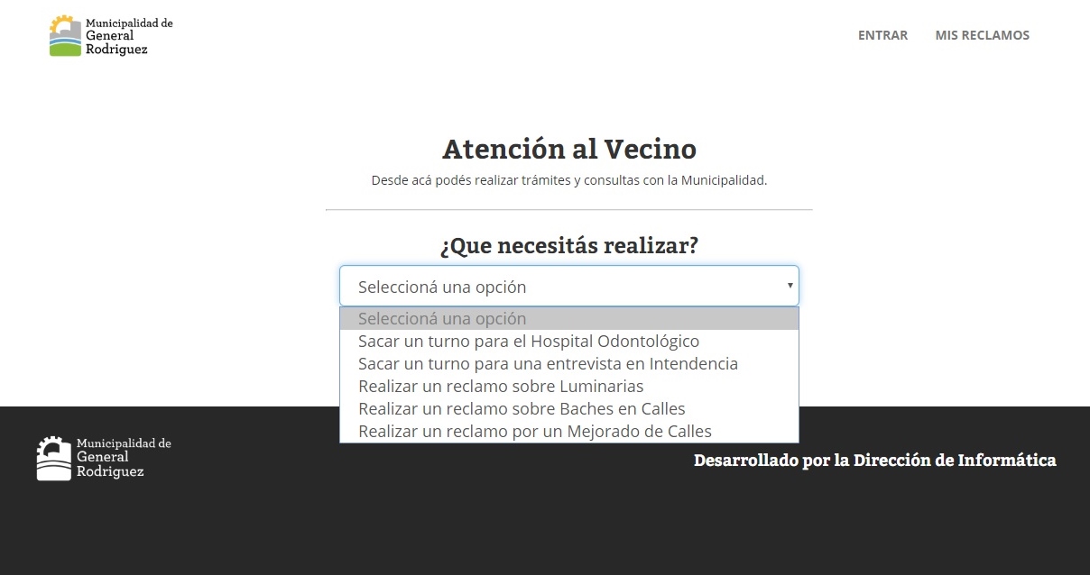 Nuevo sistema de reclamos y solicitudes al Municipio