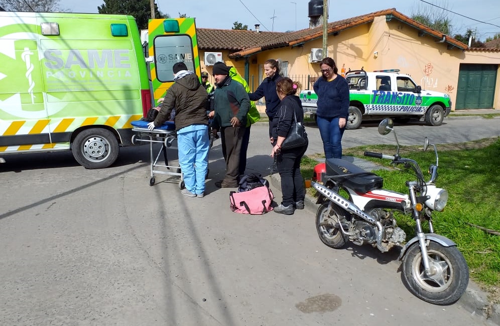 Dos motociclistas terminaron con lesiones en dos choques céntricos