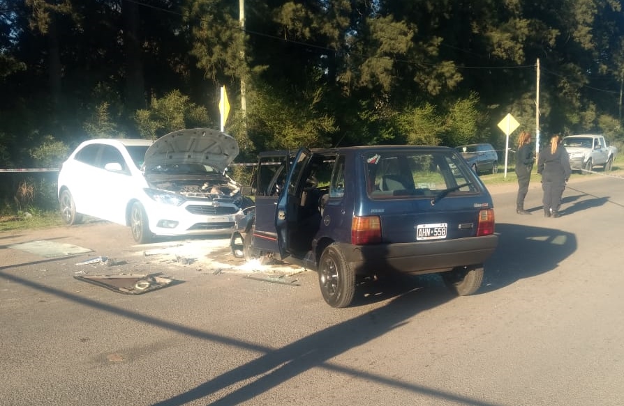 Impactante choque frontal en Ruta 7 a la altura de Raffo
