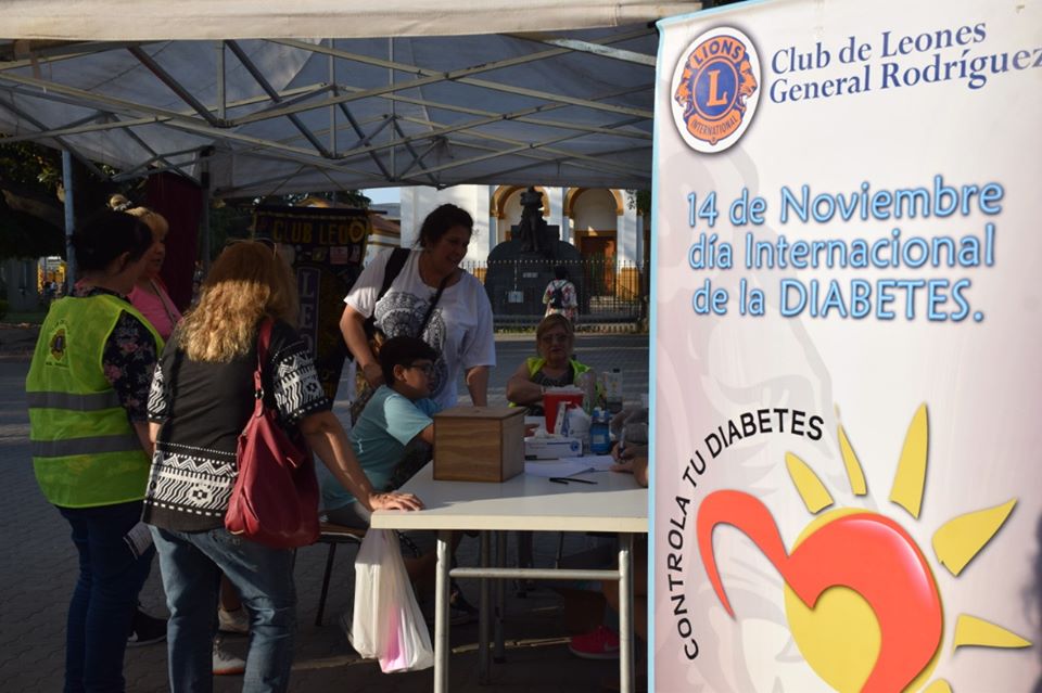 El Club de Leones rodriguense realizó una jornada de concientización sobre la diabetes