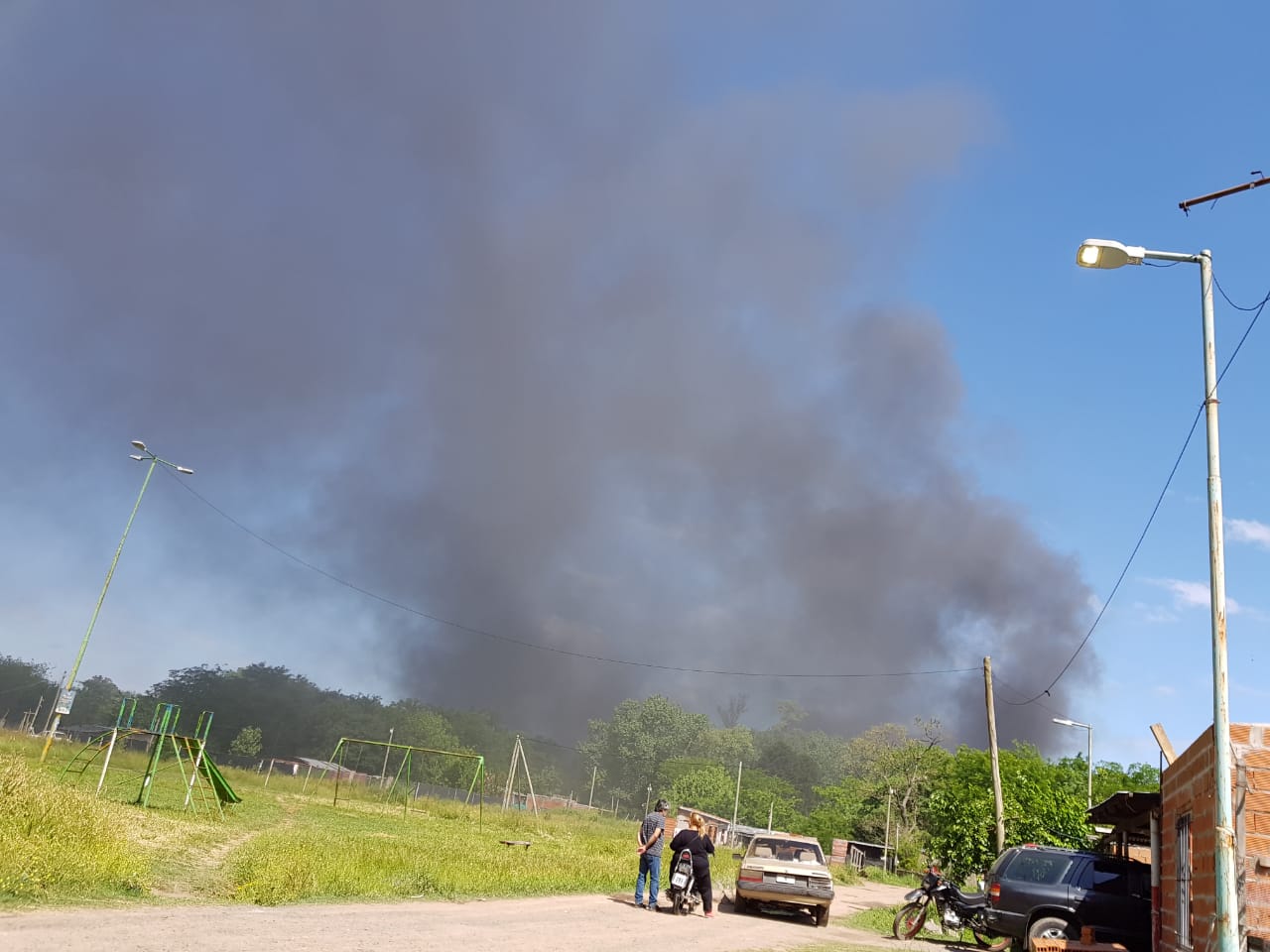 Incendio en un campo en Malvinas