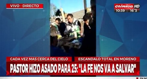 En plena cuarentena, un pastor hizo un asado para 25 personas en Parque La Argentina
