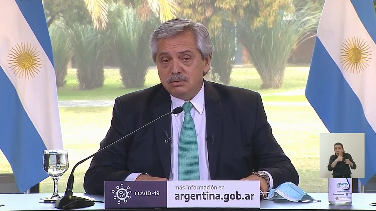 ALBERTO FERNANDEZ ANUNCIO CUARENTENA 31 JULIO