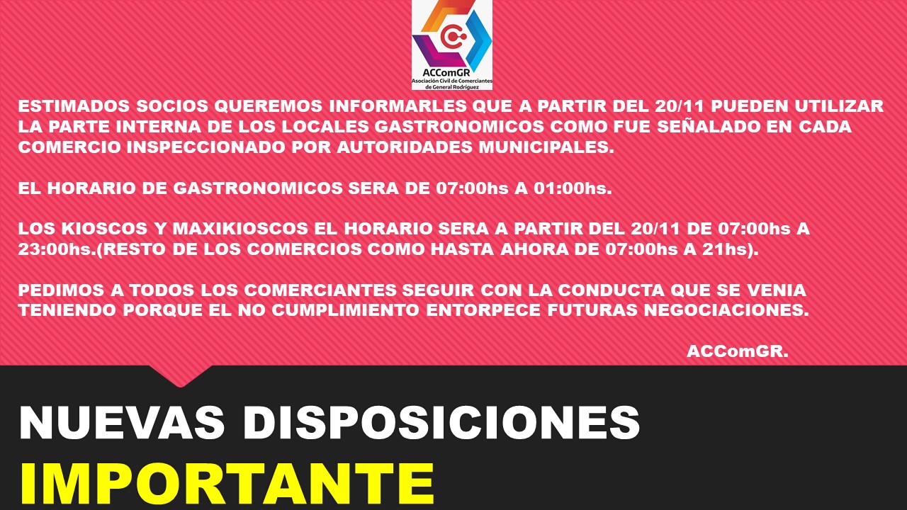 ACCOMGR COMUNICADO INGRESO CLIENTES GASTRONOMICOS