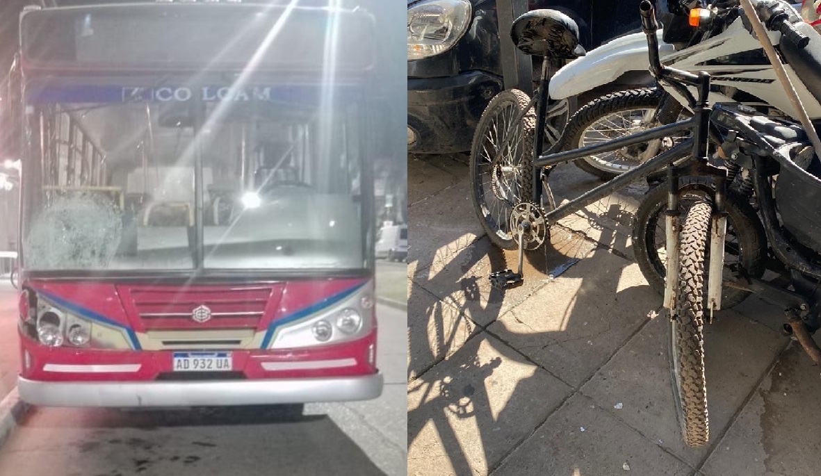 Motociclista fue hospitalizado tras chocar con un colectivo en el centro