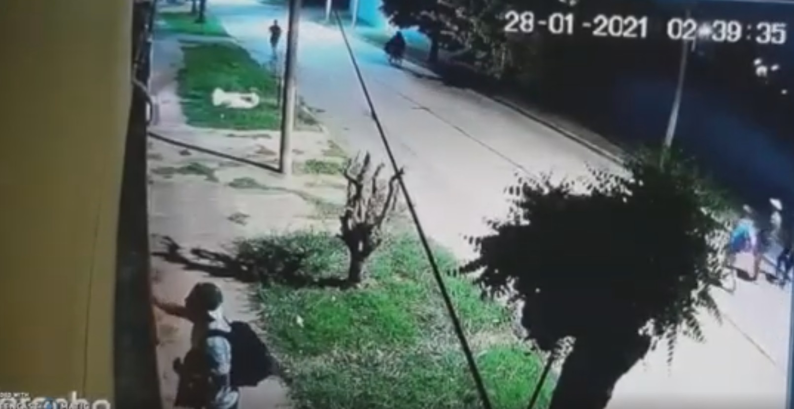 Video vecinal grabó a un grupo de jóvenes haciendo más pintadas en el centro