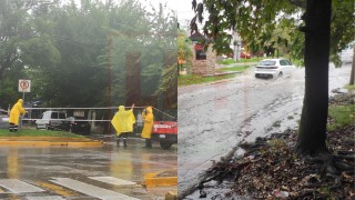 Tormenta en Gral. Rodr&iacute;guez: corte en cruce c&eacute;ntrico por cable ca&iacute;do y varios puntos afectados durante el chaparr&oacute;n
