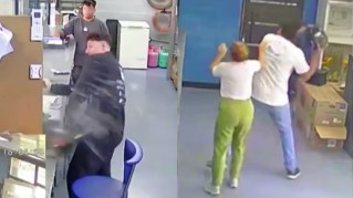 Relato salvaje en un comercio de General Rodr&iacute;guez: le tir&oacute; un motor a un empleado y todo qued&oacute; grabado