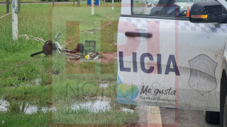 Un ciclista est&aacute; internado tras ser desbalanceado y caer al asfalto en un toque con un patrullero del Comando en Ruta 7