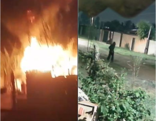Video: incendiaron la casa de una familia en barrio Vista Linda y buscan al responsable del ataque