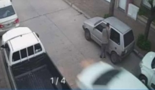 Video: así les robaron el auto en la puerta de su casa en el centro de General Rodríguez