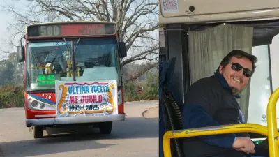 La emotiva "última vuelta" de un chofer de La Perlita reconocido por todo un barrio