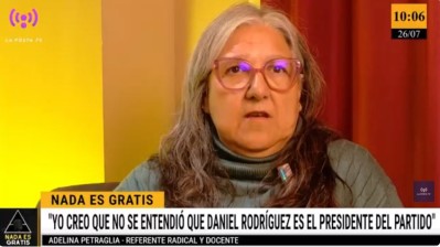 Para Adelina Petraglia "el único ganador es Mauro García" tras la conformación de las listas