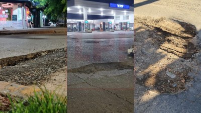 Crece la preocupaci&oacute;n por baches peligrosos en pleno centro de General Rodr&iacute;guez
