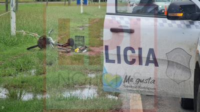 Un ciclista est&aacute; internado tras ser desbalanceado y caer al asfalto en un toque con un patrullero del Comando en Ruta 7