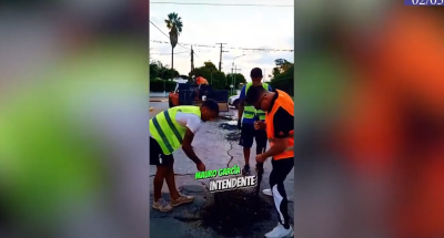 "Baches lunares" desde el cruce de Las Latas, mientras desde el HCD, salió un “tapabaches” al son de música muy sugerente