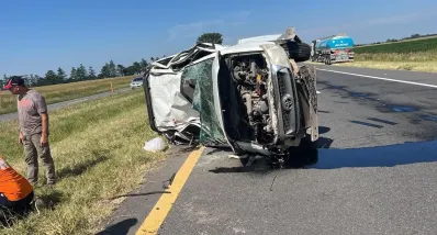 Grave accidente en la Ruta Nacional 7 a la altura de Jun&iacute;n: al menos un rodriguense herido