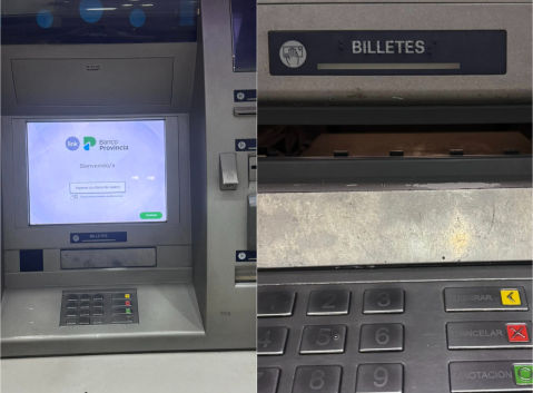 Vecino alertó de una maniobra delictiva en uno de los cajeros del Banco Provincia