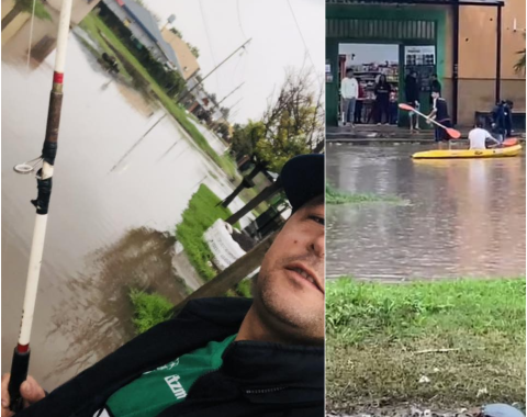 El humor de los rodriguenses dijo presente aún ante las adversidades por el feroz temporal