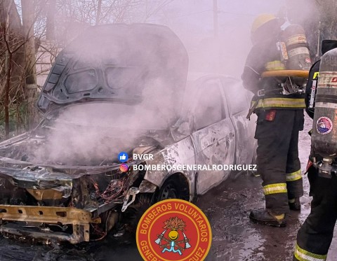 Nuevamente los Bomberos tuvieron que asistir a apagar el incendio de un auto