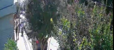 Video: se estaba por bajar del auto, y una moto circulando por la vereda le rompió la puerta