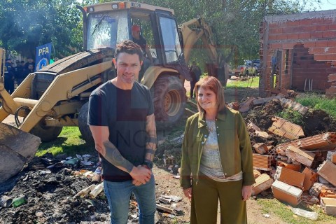 Mauro García y Patricia Bullrich compartieron la destrucción de un búnker narco en Altos del Oeste