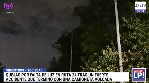Falta de iluminación en Ruta 24 y recurrentes accidentes de tránsito despiertan enojo en los vecinos
