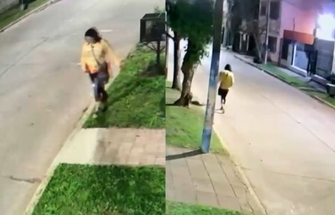 Video: una mujer que perdía sangre dejó preocupados a los vecinos de una cuadra