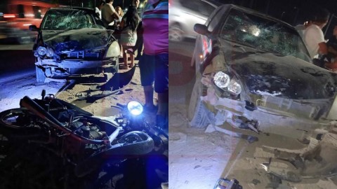Grave accidente entre una moto y un auto en Ruta 7: dos j&oacute;venes hospitalizados y un conductor que habr&iacute;a intentado fugarse