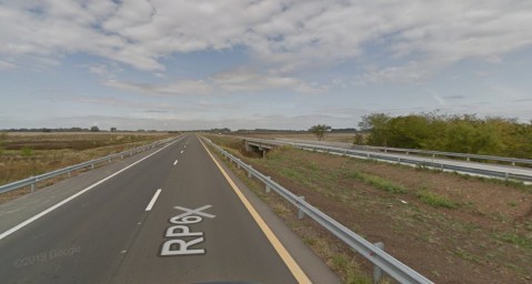 Vuelco en Ruta 6: un hombre fue hospitalizado tras un accidente cerca del arroyo de Arias