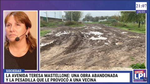 La avenida Teresa Mastellone: una obra abandonada y la pesadilla que le provocó a una vecina
