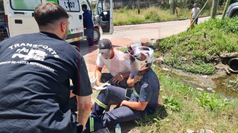 Accidente en Ruta 24: motociclista resultó herido camino al trabajo y debió ser hospitalizado