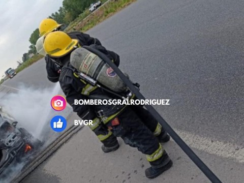 Incendio de un cami&oacute;n en Ruta 6: el conductor fue hospitalizado