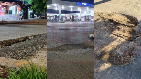 Crece la preocupaci&oacute;n por baches peligrosos en pleno centro de General Rodr&iacute;guez