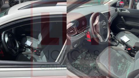 Vidrios estallados y golpes en un brutal asalto a un conductor en pleno centro de General Rodríguez