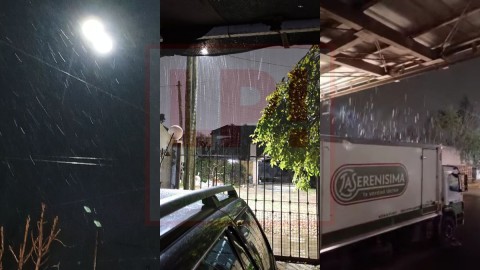¿Nieve o aguanieve?: las postales del fenómeno climático que se presentó este lunes en General Rodríguez