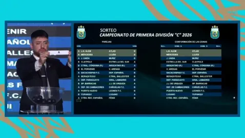 Se sorte&oacute; el fixture de la Primera C 2026: Alem y Atlas ya conocen a sus rivales