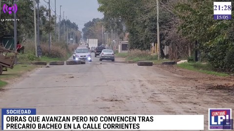 Obras que avanzan pero no convencen: precario bacheo desató quejas en calle Corrientes