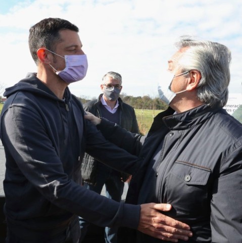Mauro García se reencontró con Alberto Fernández en el lanzamiento de un programa de viviendas