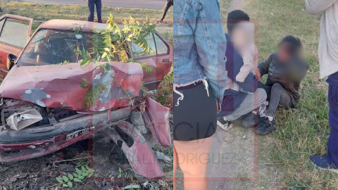 Un auto despistó en Ruta 7 y chocó contra un árbol en la madrugada de este domingo